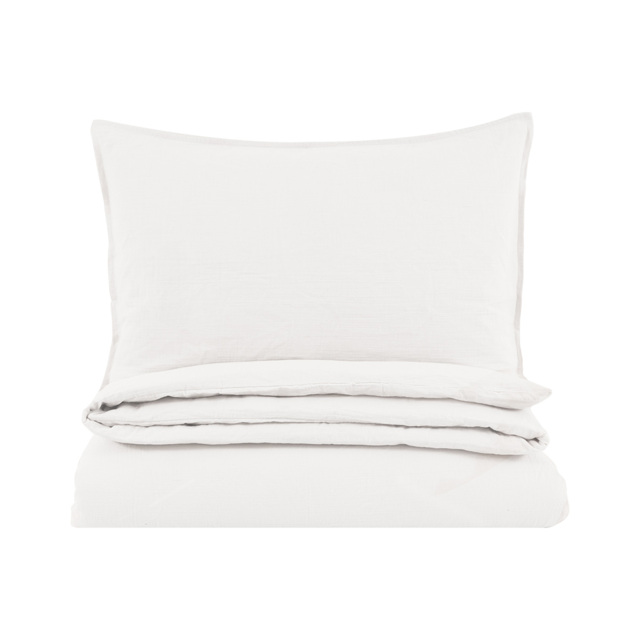 Remi Washed Cotton Quilt Cover Set in White, King