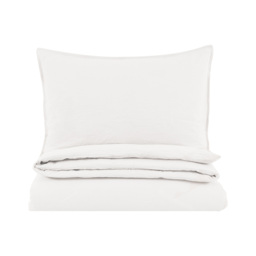 Remi Washed Cotton Quilt Cover Set in White, King