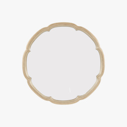 Monaco Round Scalloped Mirror in Champagne