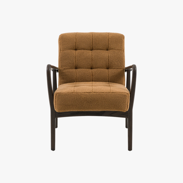 Brad Faux Sheepskin Armchair in Ochre