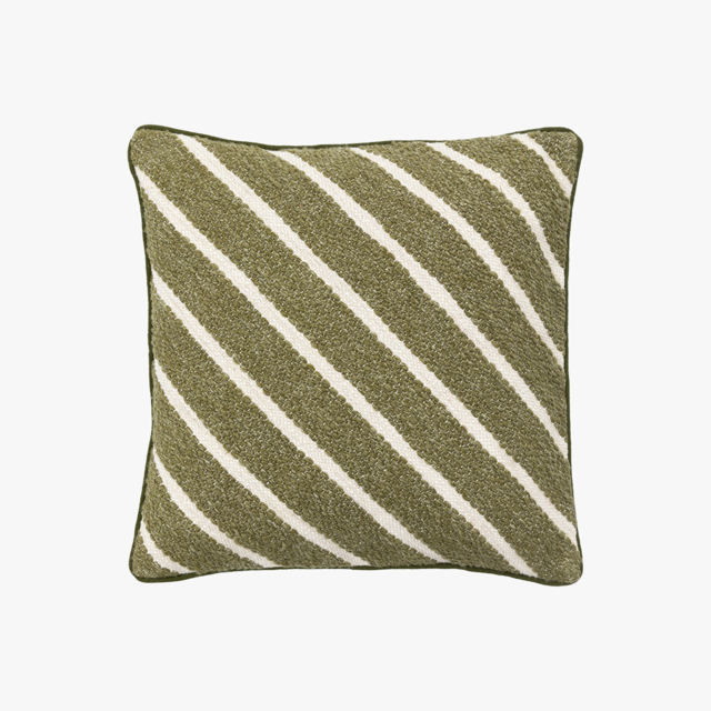 Strata Stripe Cushion in Olive