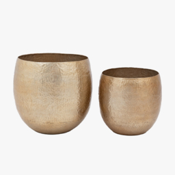 Cuprum Metal Planter, Set of 2