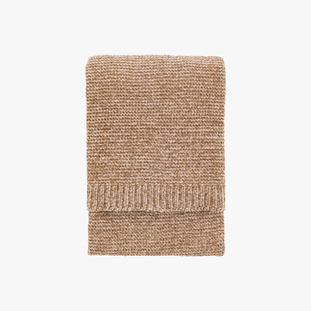 Verity Chunky Chenille Throw in Taupe