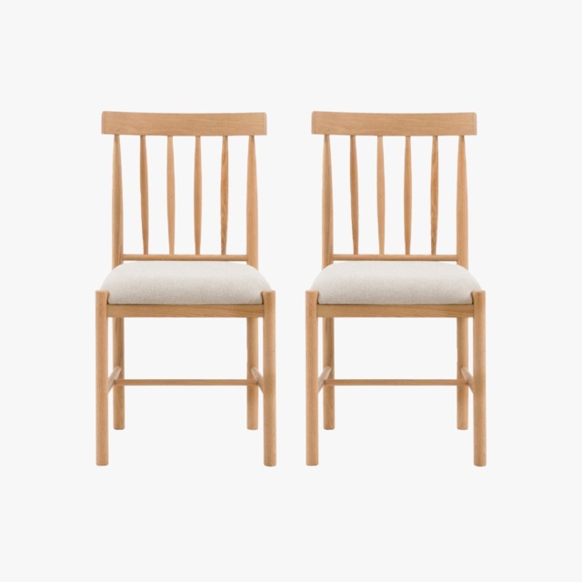 Harvest Upholstered Dining Chair in Natural, Set of 2
