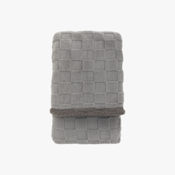 Checker Sherpa Throw in Grey