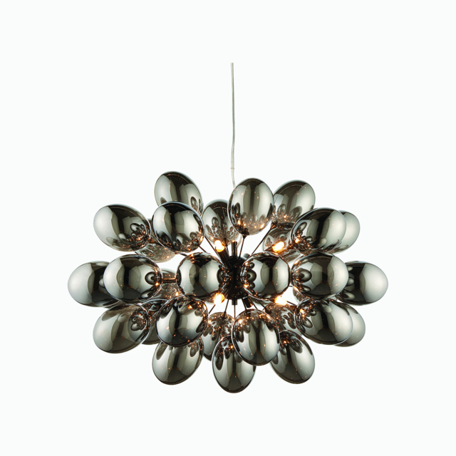 Thaddeus Large Glass Ceiling Pendant in Black