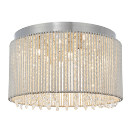 Galicia Clear Crystal Ten Light Flush Light in Chrome
