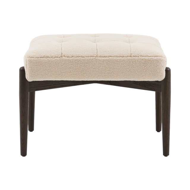 Brad Faux Sheepskin Footstool in Cream
