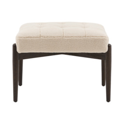 Brad Faux Sheepskin Footstool in Cream