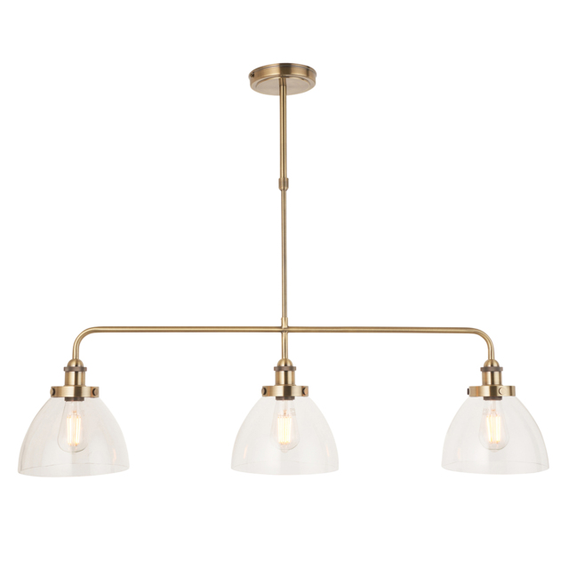 Ralph 3-Light Linear Pendant in Antique Brass