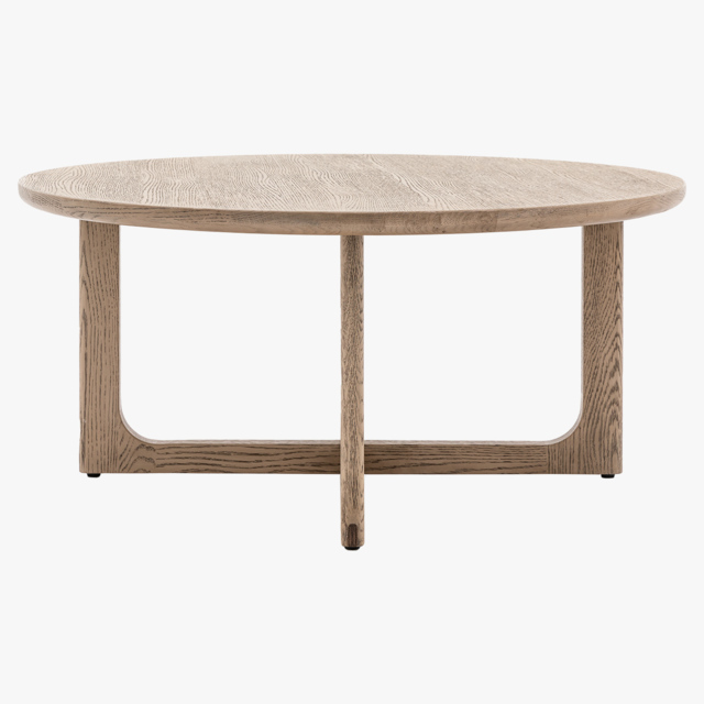 Whittle Round Coffee Table in Smoked