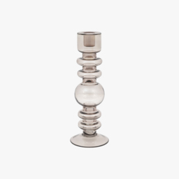 Liora Glass Taper Candlestick in Smoke
