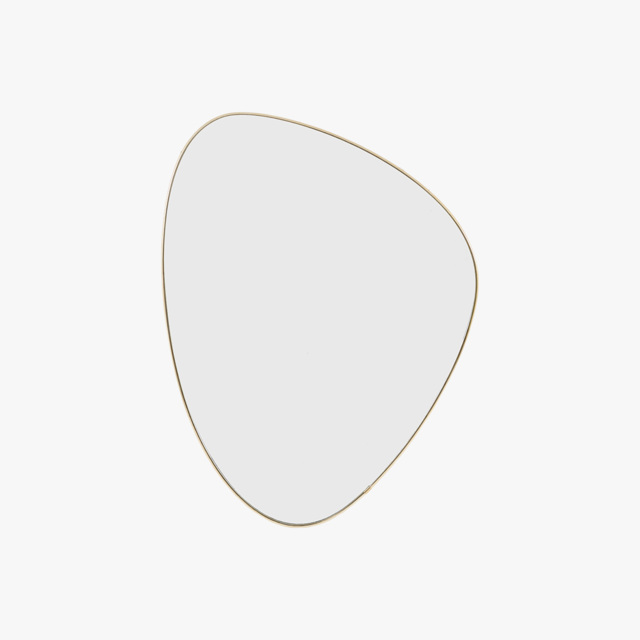 Ciara Pebble Mirror in Brass