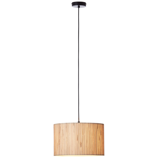 Lucille Natural Seagrass Pendant Light in Matt Black