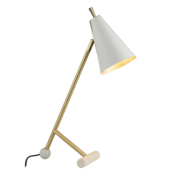 Mika Mid Century Task Table Light in Matt White