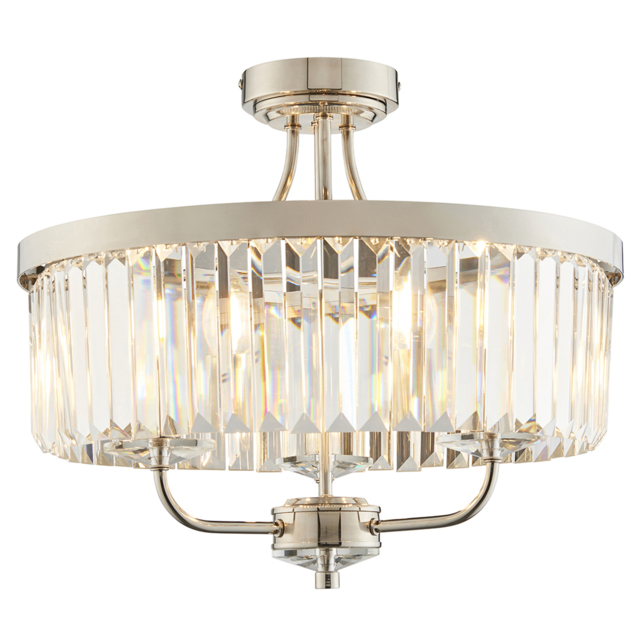Aurora Princess Semi Flush Glass Light in Clear