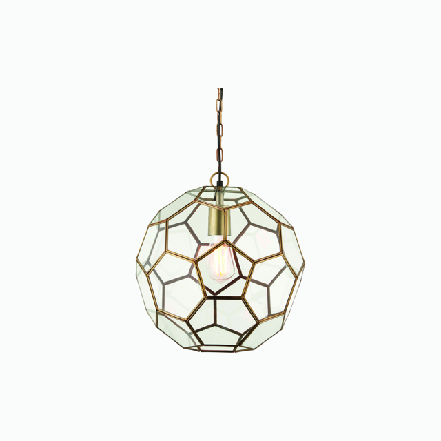 Maude Small Geometric Pendant in Antique Brass