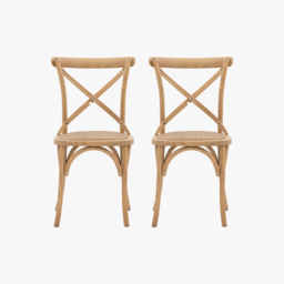 Theodore Rattan Dining Chair in Natural - Set of 2