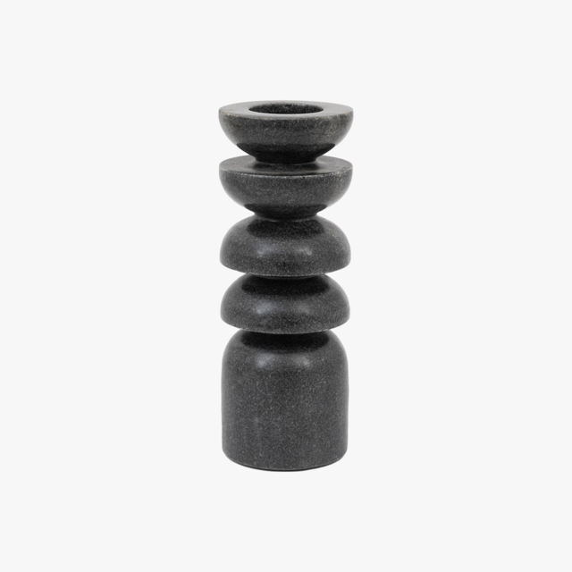 Lapis Marble Tealight Candlestick in Grey