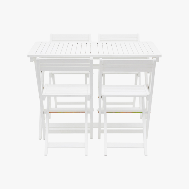 Carefree Foldaway Outdoor Dining Set in White
