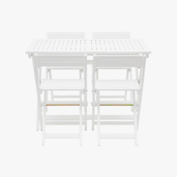 Carefree Foldaway Outdoor Dining Set in White