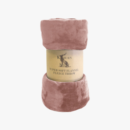 Livie Flannel Fleece Throw, Blush