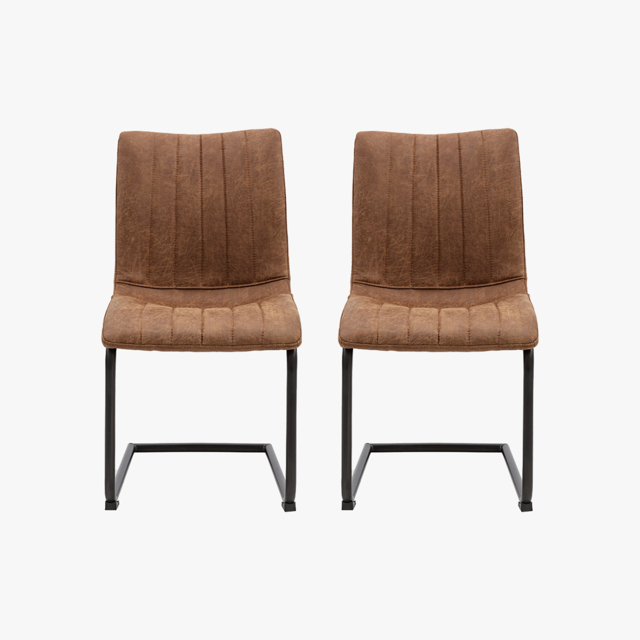 Coll Dining Chair in Antique Brown, Set of two