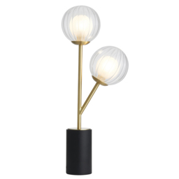 Naomi Frosted Glass Table Light in Satin Brass