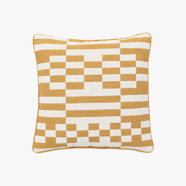 Geo Woven Cushion in Ochre