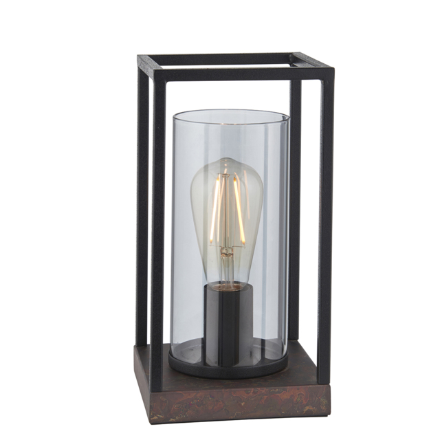 Caelan Table Lamp with Grey Tinted Glass
