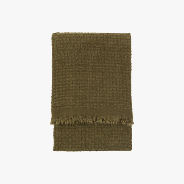 Zia Soft Touch Waffle Throw in Olive