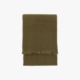 Zia Soft Touch Waffle Throw in Olive