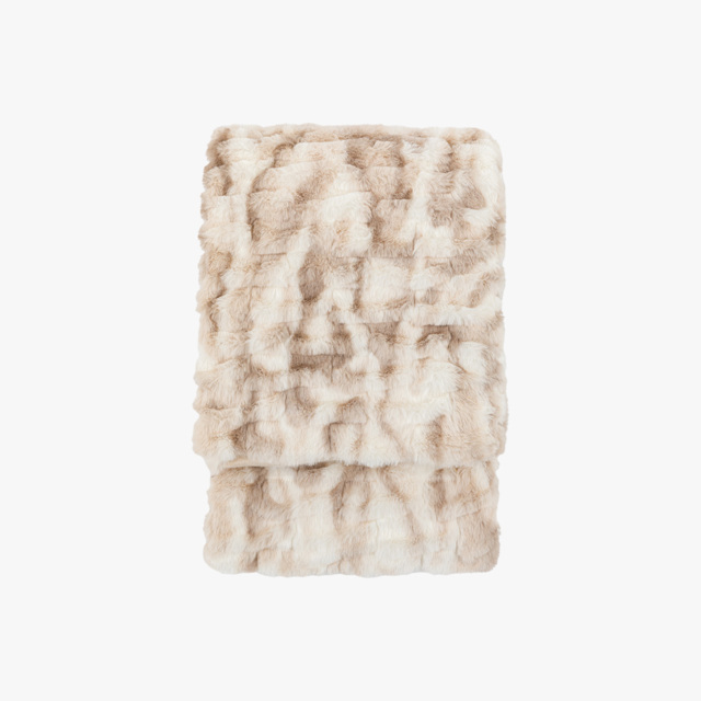 Winter Frost Ruched Faux Fur Throw