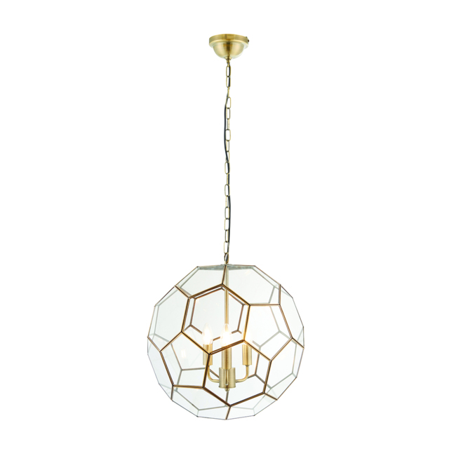 Maude Large Geometric Pendant in Antique Brass
