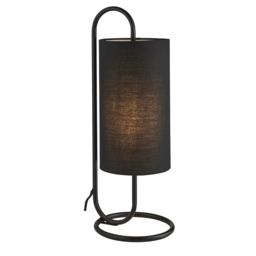 Lilith Table Light in Matt Black with Black Fabric
