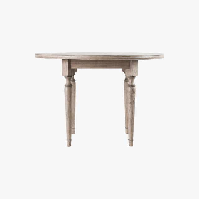 Juno Round Dining Table in Weathered Mindi Wood - 2-4 Seater