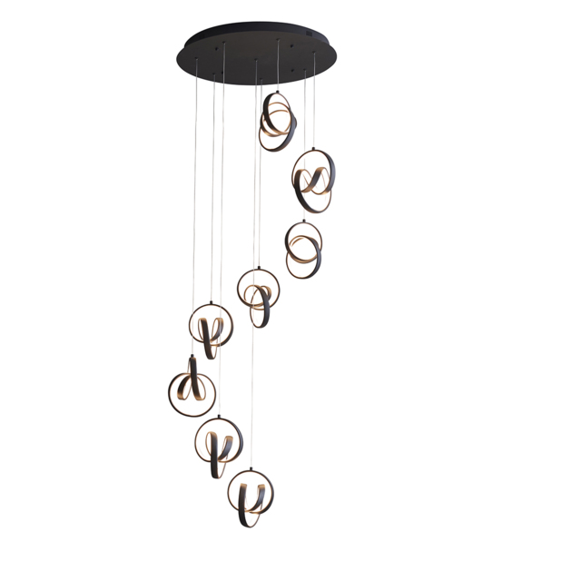 Dangle Eight Light Pendant in Textured Black