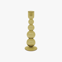 Lucia Glass Taper Candlestick in Olive