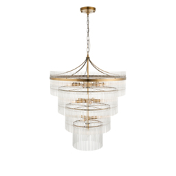 Monica 16-Light Tiered Pendant - Antique Brass