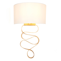 Waverly Gold Ribbon Wall Light with Ivory Shade