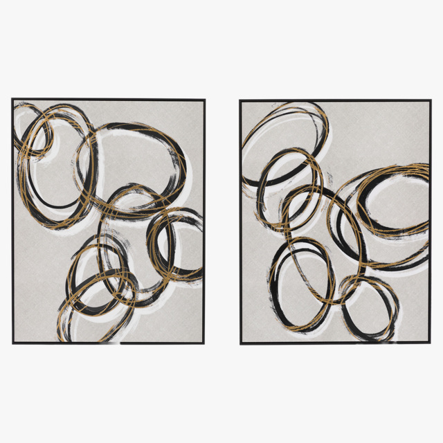 Golden Halos Wall Art, Set of 2