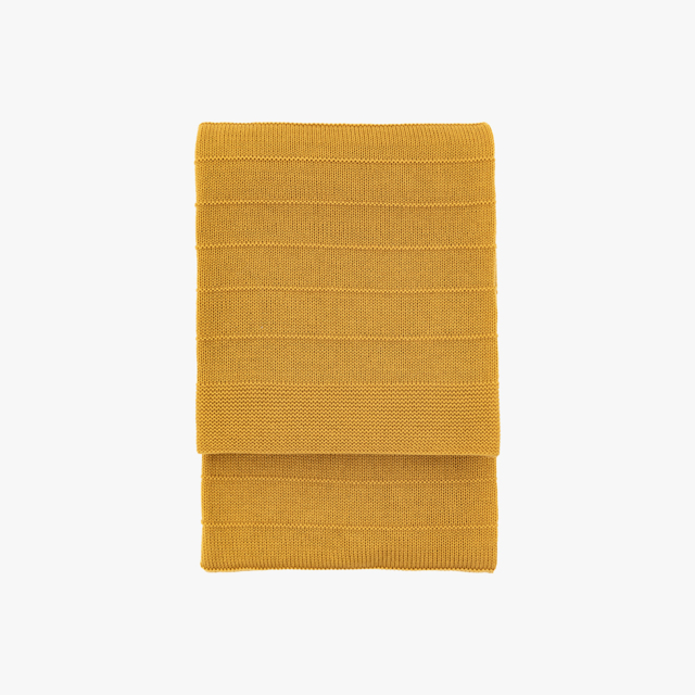 Marlow Knit Throw in Mustard