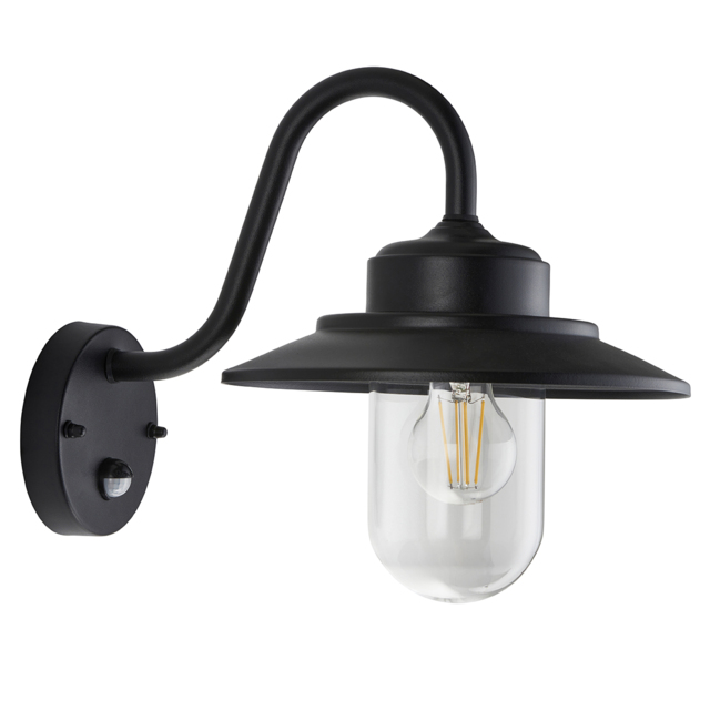 Grady Pir Wall Light in Matt Black and Glass