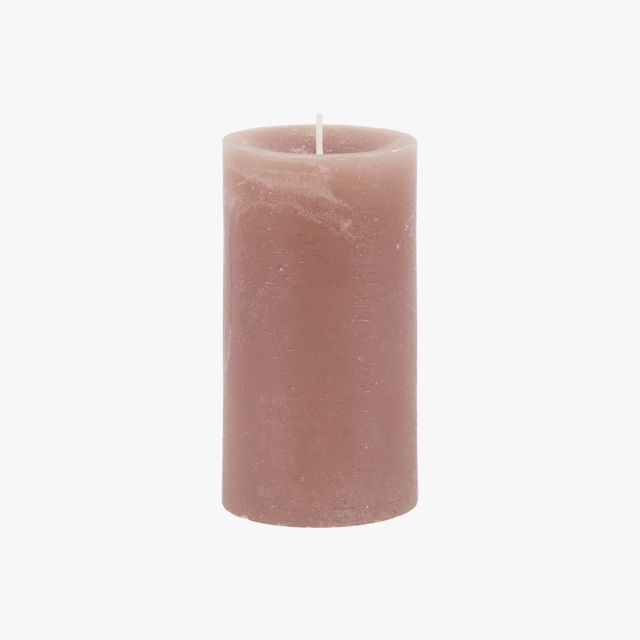 Country Pillar Candle in Rustic Taupe, Small, Pack of 2