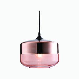 Demi Tinted Glass and Metal Pendant