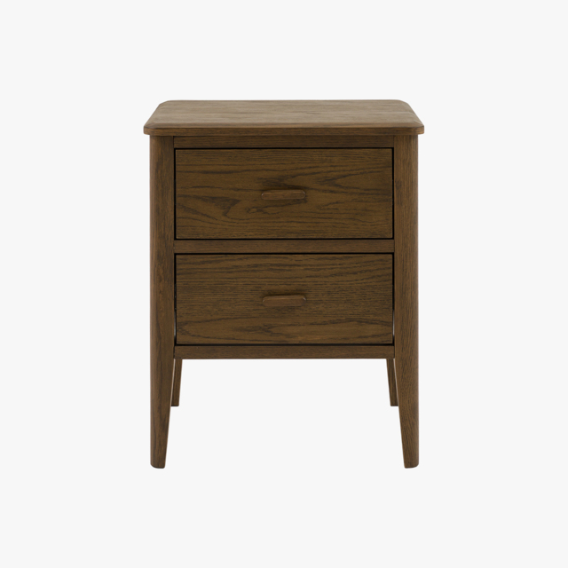 Alma 2 Drawer Bedside Table in Walnut
