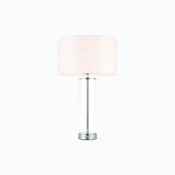 Agatha Silver Table Lamp with Silk Shade