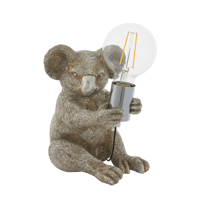 Kaelan the Koala Table Lamp in Vintage Silver