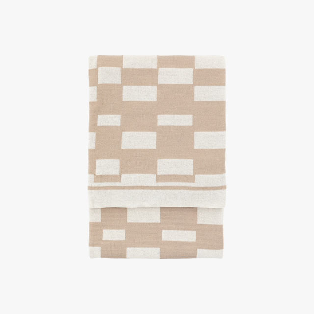 Geo Knitted Throw in Taupe
