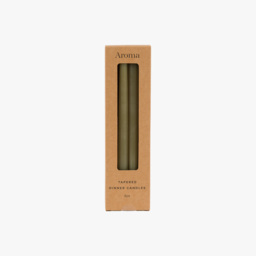Lucera Tapered Dinner Candles in Olive, Set of 8